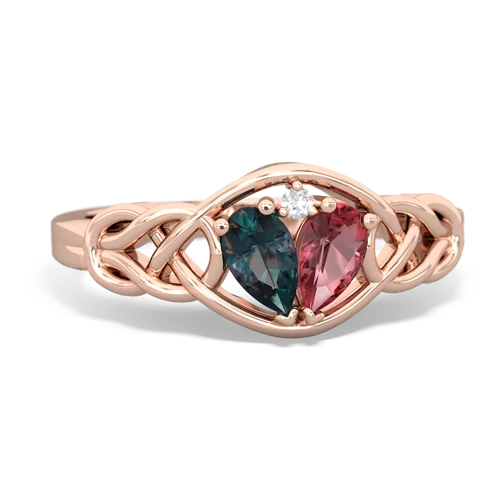 alexandrite-tourmaline celtic knot ring