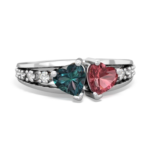 alexandrite-tourmaline modern ring