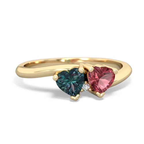 alexandrite-tourmaline sweethearts promise ring