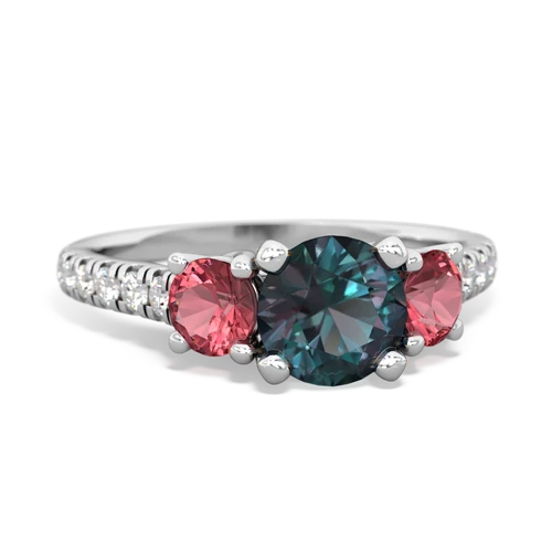 alexandrite-tourmaline trellis pave ring