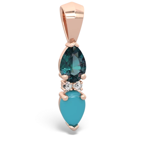 alexandrite-turquoise bowtie pendant