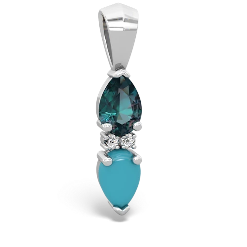 alexandrite-turquoise bowtie pendant