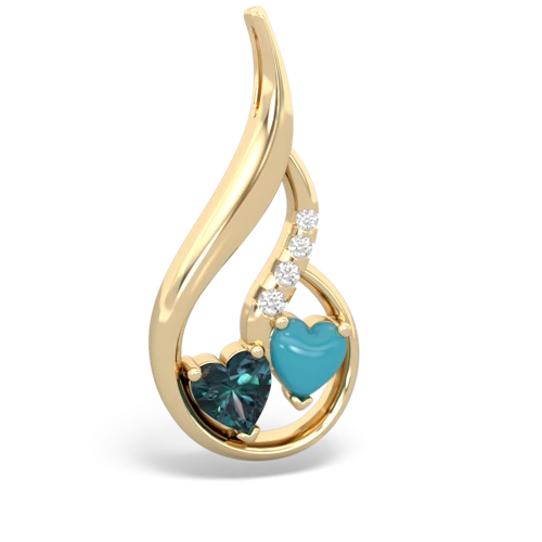 alexandrite-turquoise keepsake swirl pendant