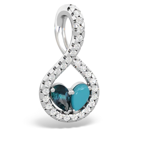 alexandrite-turquoise pave twist pendant