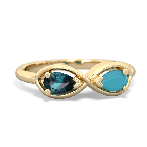 alexandrite-turquoise infinity ring