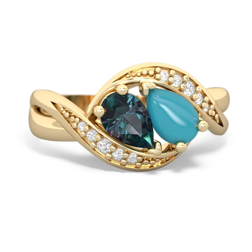 alexandrite-turquoise keepsake curls ring