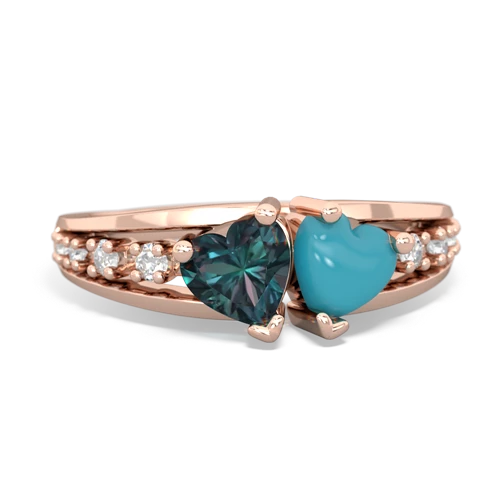 alexandrite-turquoise modern ring