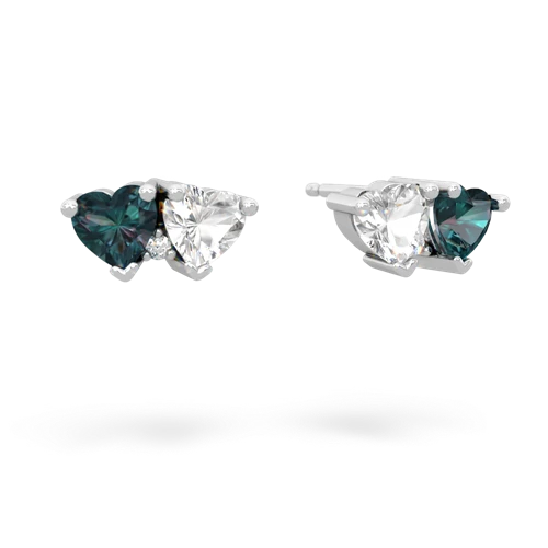 alexandrite-white topaz  earrings