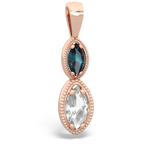 alexandrite-white topaz antique milgrain pendant