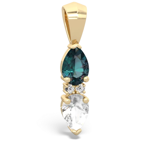 alexandrite-white topaz bowtie pendant