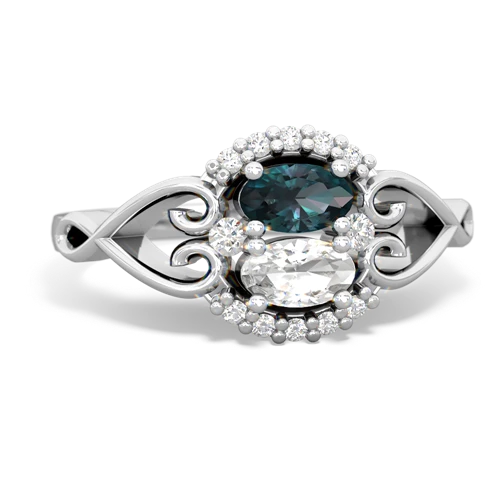 alexandrite-white topaz antique keepsake ring