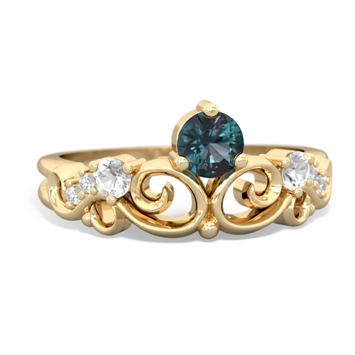 alexandrite-white topaz crown keepsake ring