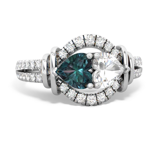 alexandrite-white topaz pave keepsake ring