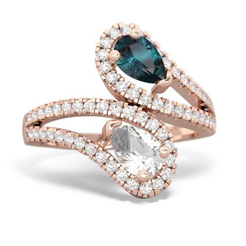 alexandrite-white topaz pave swirls ring