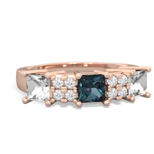 alexandrite-white topaz timeless ring