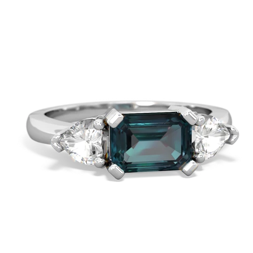 alexandrite-white topaz timeless ring