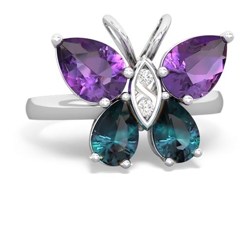 amethyst-alexandrite butterfly ring