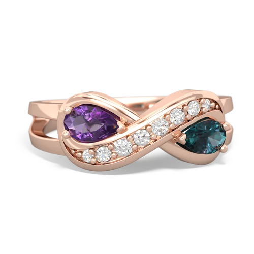 amethyst-alexandrite diamond infinity ring