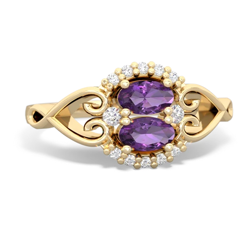 amethyst-amethyst antique keepsake ring