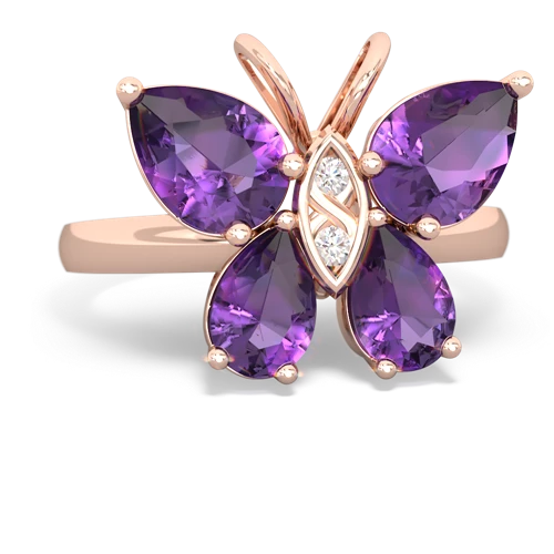 amethyst-amethyst butterfly ring