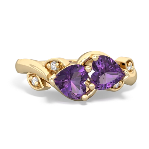 amethyst-amethyst floral keepsake ring