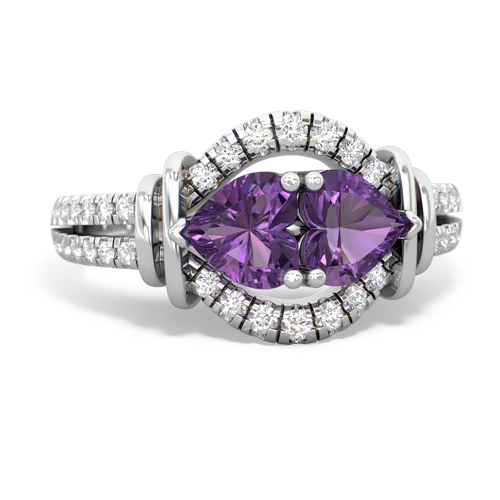 amethyst-amethyst pave keepsake ring