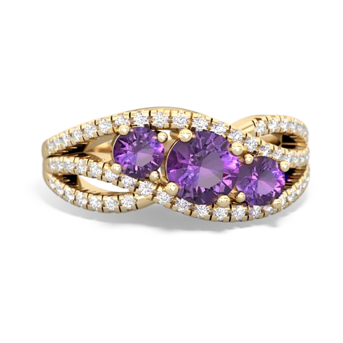 ruby-amethyst three stone pave ring