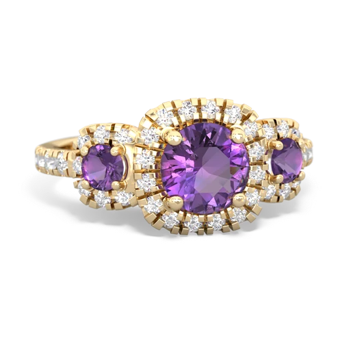 ruby-amethyst three stone regal ring