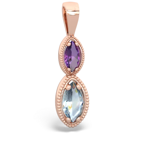 amethyst-aquamarine antique milgrain pendant