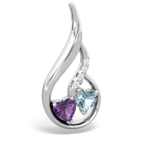 amethyst-aquamarine keepsake swirl pendant