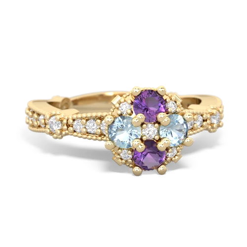 amethyst-aquamarine art deco engagement ring