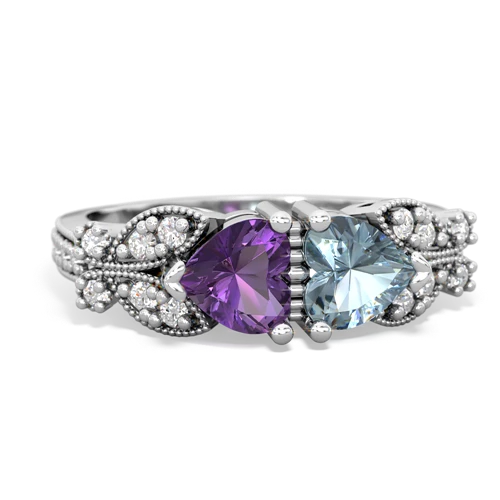 amethyst-aquamarine keepsake butterfly ring