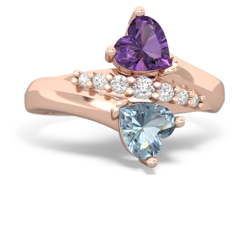 amethyst-aquamarine modern ring