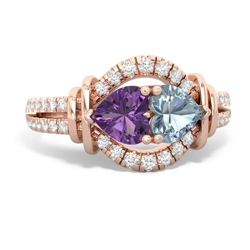 amethyst-aquamarine pave keepsake ring