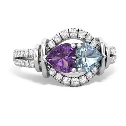 amethyst-aquamarine pave keepsake ring