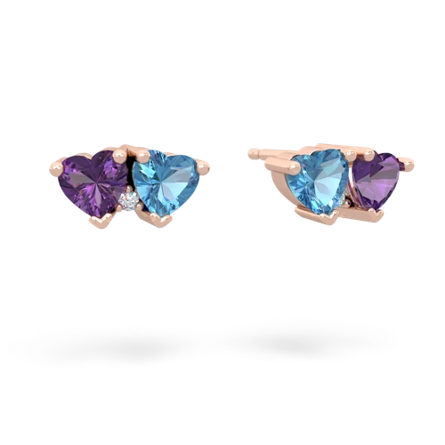 amethyst-blue topaz  earrings