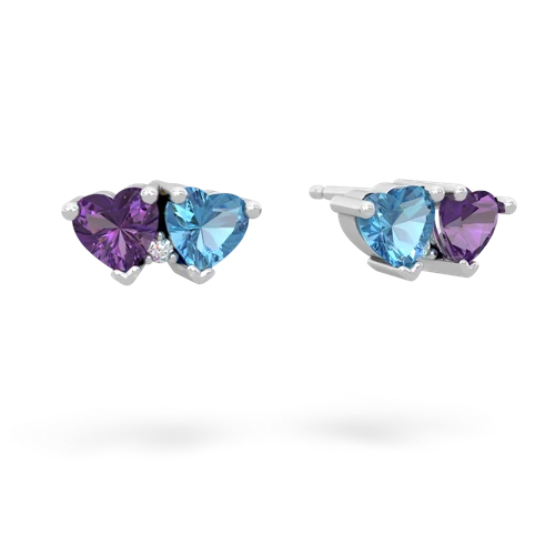 amethyst-blue topaz  earrings