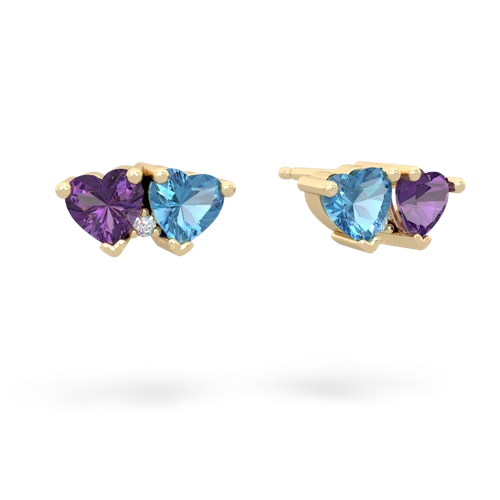 amethyst-blue topaz  earrings