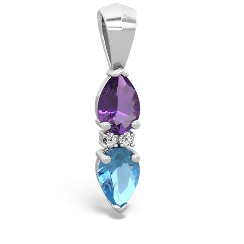 amethyst-blue topaz bowtie pendant