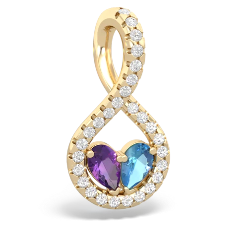 amethyst-blue topaz pave twist pendant