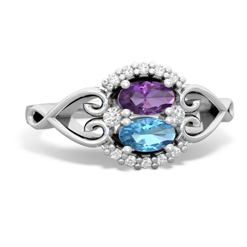 amethyst-blue topaz antique keepsake ring