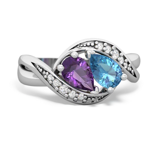 amethyst-blue topaz keepsake curls ring