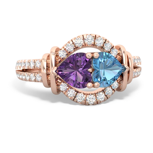 amethyst-blue topaz pave keepsake ring