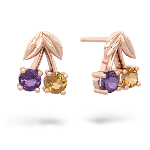 amethyst-citrine cherries earrings