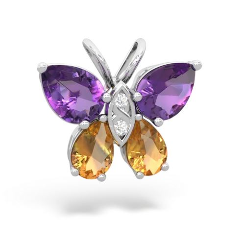 amethyst-citrine butterfly pendant