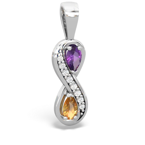 amethyst-citrine keepsake infinity pendant