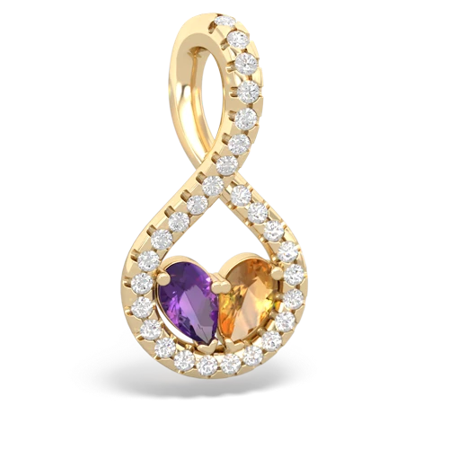 amethyst-citrine pave twist pendant