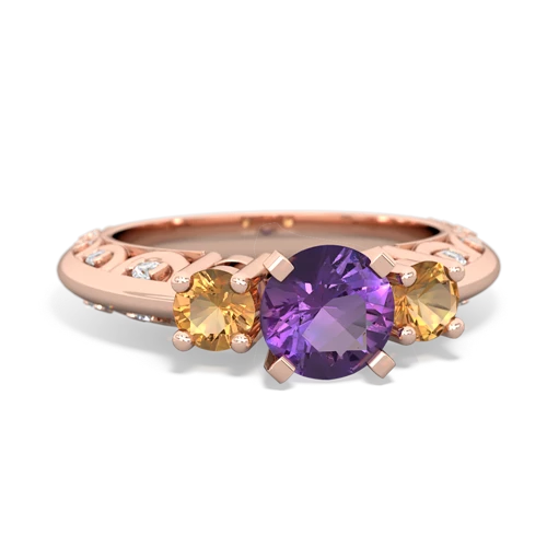 amethyst-citrine engagement ring