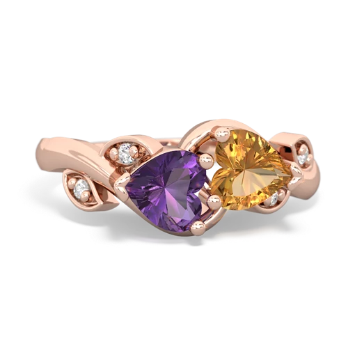 amethyst-citrine floral keepsake ring