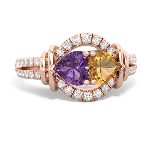 amethyst-citrine pave keepsake ring